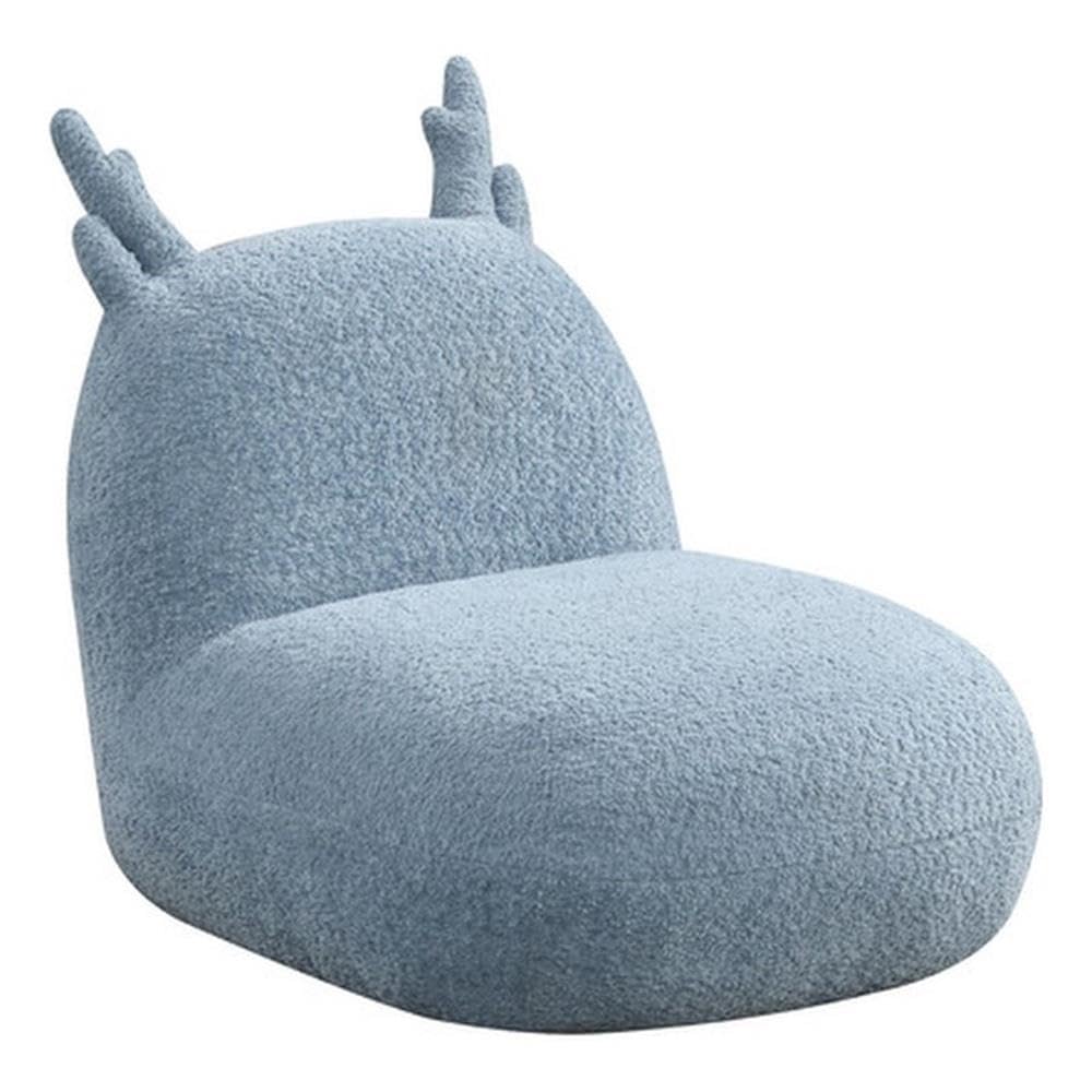 Lilola Home Weston 21.5" W Blue Chenille Deer-Shaped Kids Chair